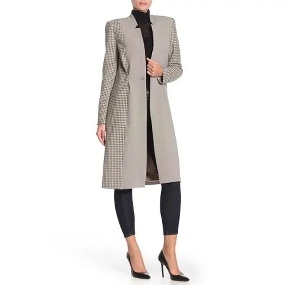 Joie Paiton Plaid Long Duster Coat XS NWT $500 Retail Quiet Luxury Tailored